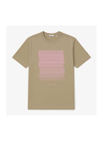 T-shirt manches courtes en coton avec imprimé beige