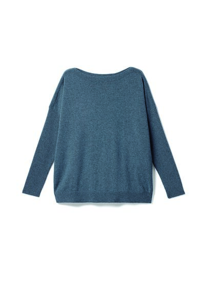 Pull col bateau oversize - Femme - BLEU MINERAL