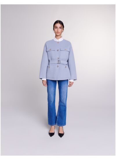 Manteau court ceinturé