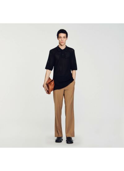 Polo en maille ajourée