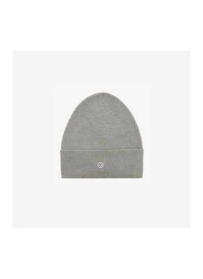 Bonnet uni en coton et laine gris acier