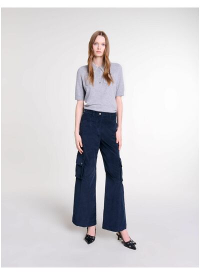 Pantalon cargo en velours