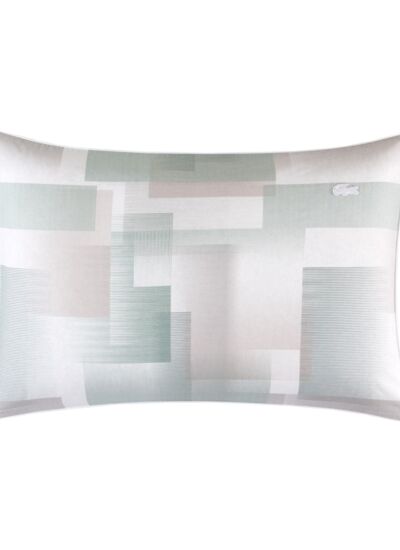 Lacoste - Taie d'oreiller en satin de coton lavé vert, L Songe