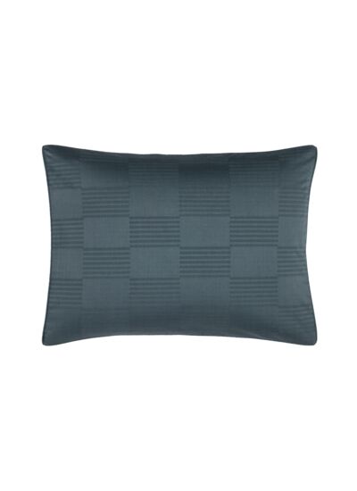 Desforges - Taie d'oreiller en satin de coton gris, Damier