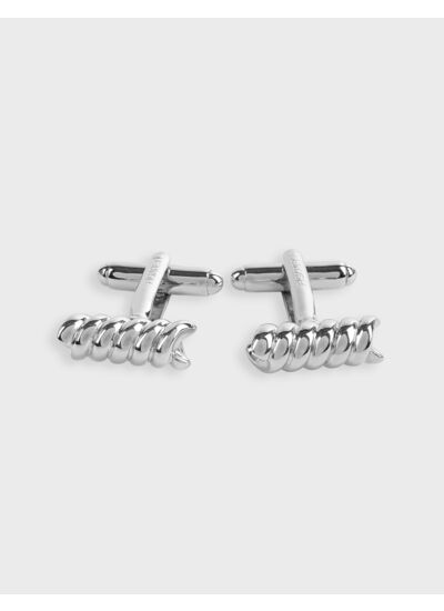 Boutons de manchette corde torsadée argenté