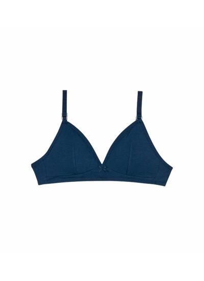 Soutien-gorge triangle sans armature en coton bio Bleu Marin Skin Care