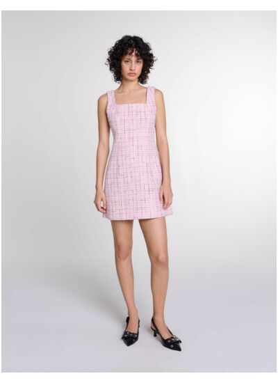 Robe sans manches en tweed