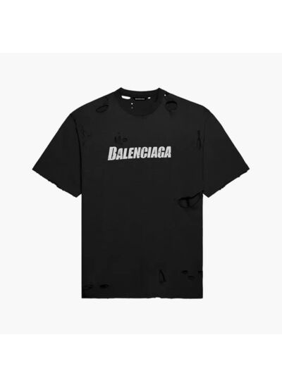Balenciaga T-Shirt Destroyed Flatground Noir