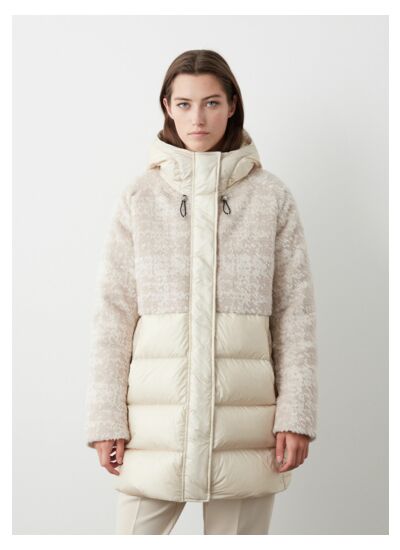 Doudoune en jacquard à capuche