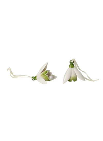 Mini Flower Bells suspension en porcelaine, perce-neige, ensemble de 2 pièces
