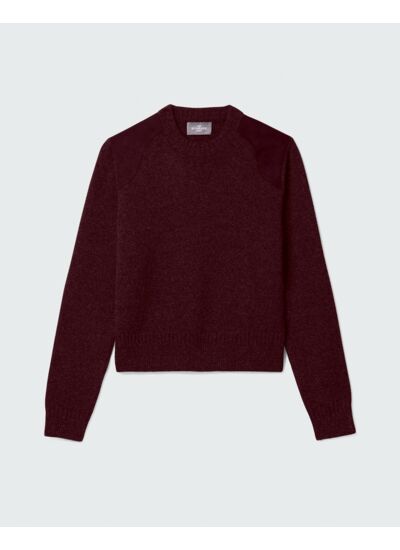 Pull col rond à inserts effet daim - Femme - PRUNELLIER