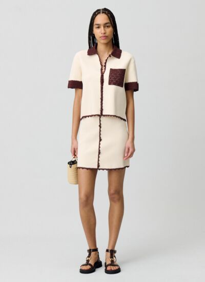 Claudie pierlot Jupe courte maille fine
