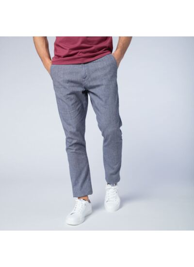 Chino 726 en lin et coton à chevron