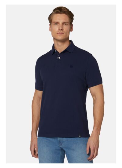 Polo En Piqué de Coton Coupe Droite