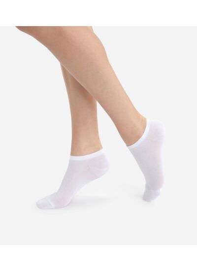 Lot de 2 socquettes invisibles blanches Light Coton Femme