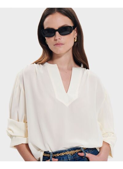 Blouse Bangkok Ecru en Soie