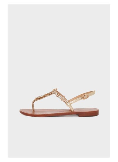 Chaussure Louka Sandale En Cuir Et Strass Louka