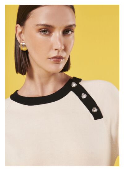 Pull Pastelle-Ecru en Laine