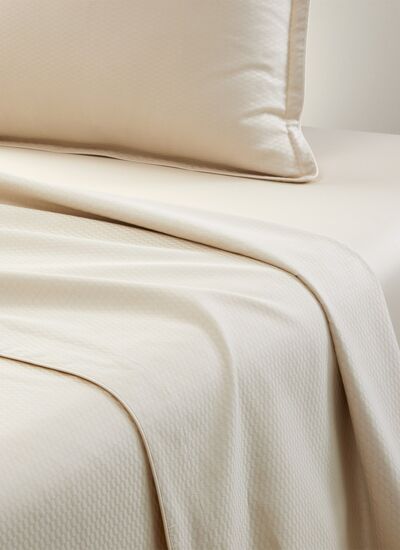 BOSS Home - Drap plat en satin de coton blanc, Loft