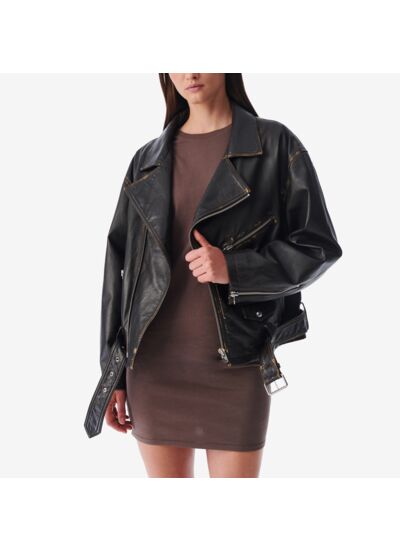 Veste En Cuir Oversize Dylan