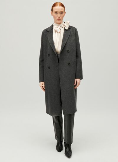 Claudie pierlot Manteau laine double face gris chiné