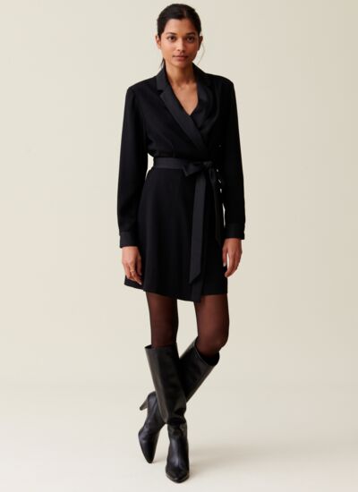 Claudie pierlot Robe cache-cœur col tailleur