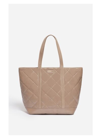 Cabas M En Cuir Matelassé En Coton Et Lin Mélangé