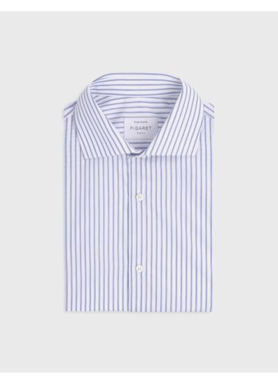 Chemise ajustée rayée bleue