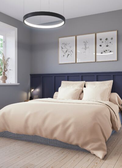 DODO Housse de couette harmonie satin de coton coloris beige