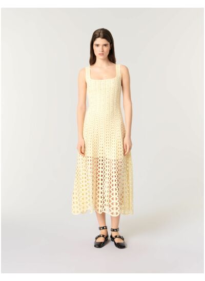 Robe midi en crochet strassé