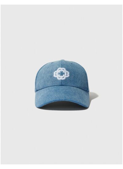Casquette en denim à logo clover