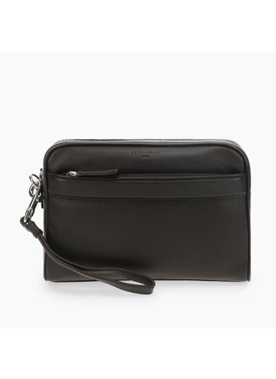 Pochette avec dragonne Charles en cuir grainé