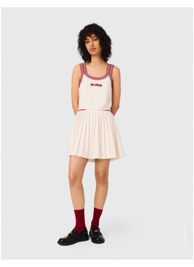 Jupe courte plissée en maille