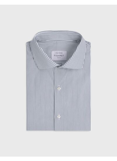 Chemise classique rayée vert foncé