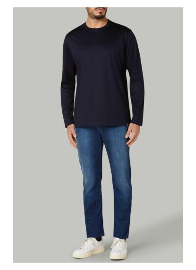 T-Shirt À Manches Longues En Jersey De Coton Pima