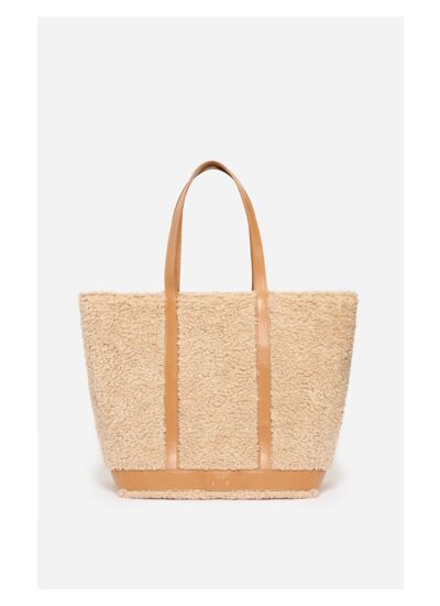 Cabas L En Fausse Fourrure Zippé Porté Epaule