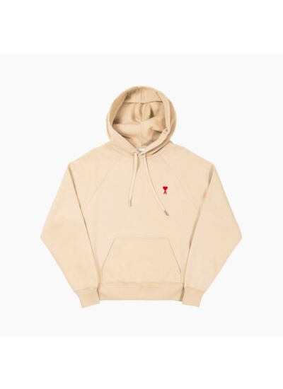 Ami Paris Hoodie Ami de Coeur Rouge Beige
