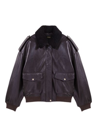 Blouson oversize en cuir