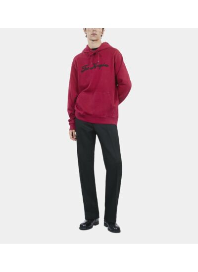 Sweatshirt Logo À Capuche Rouge Homme