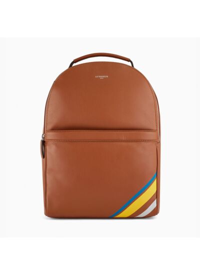 Sac à dos zippé Charles en cuir grainé