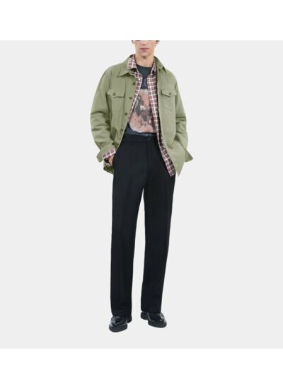 Chemise En Denim Kaki Homme