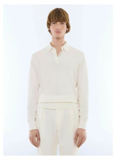 Polo en maille de coton et cachemire