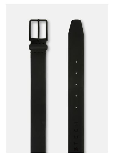 Ceinture En Cuir Gommé Avec Logo