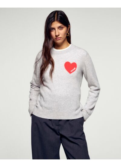 Pull Col Rond Cœur Broderie Future