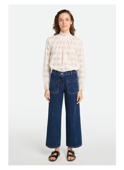 JEAN DROIT AVEC POCHES PLAQUEES DEVANT ET DOS HELIAS NE PAS U