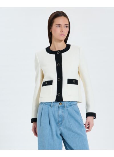 Veste en tweed écrue