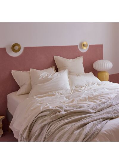 Desforges - Drap plat en percale de coton vert, Alcove