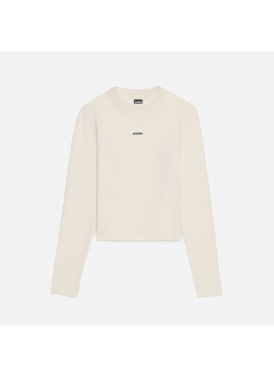 Jacquemus T-Shirt Manches Longues Gros Grain Beige