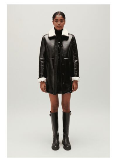 Manteau mi-long vinyle