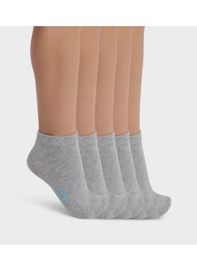 Lot de 5 paires de socquettes enfant en coton Gris Chiné EcoDim